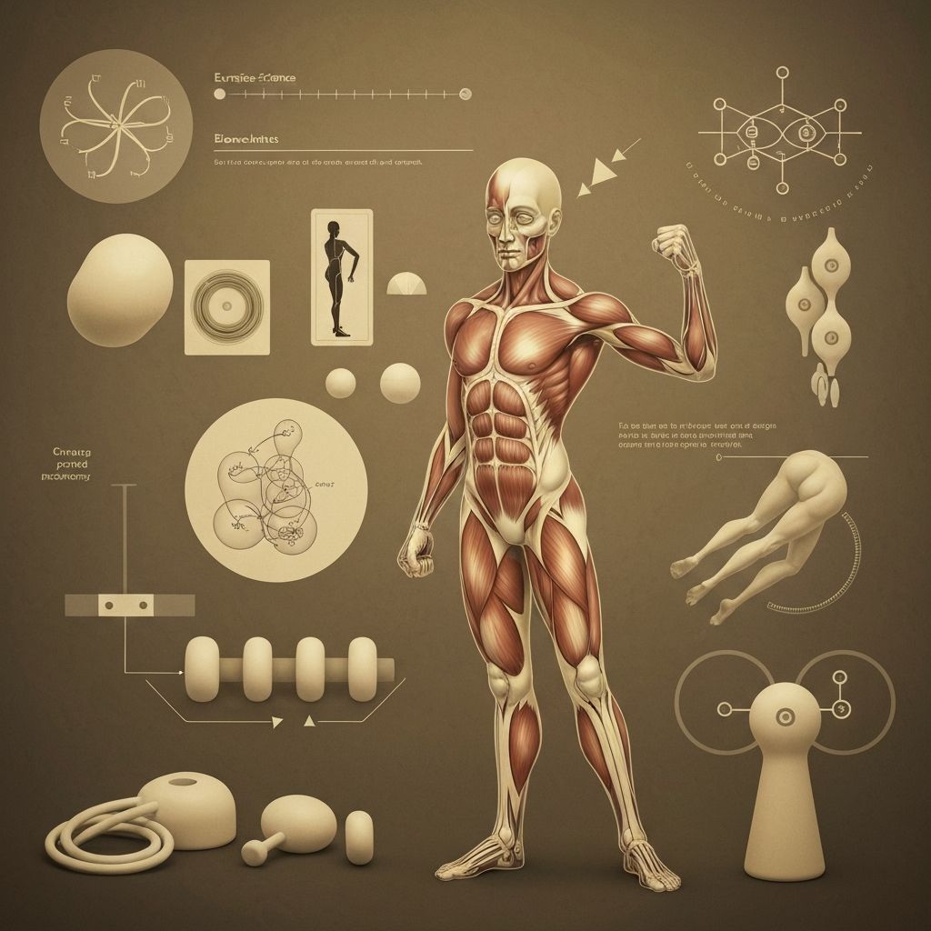 Visualización abstracta de fisiología del ejercicio